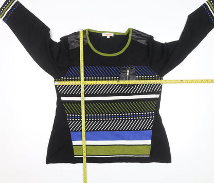 Le Grenier Unisex Black Geometric Knit Pullover Jumper XL