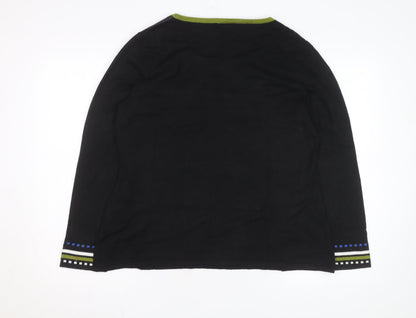 Le Grenier Unisex Black Geometric Knit Pullover Jumper XL