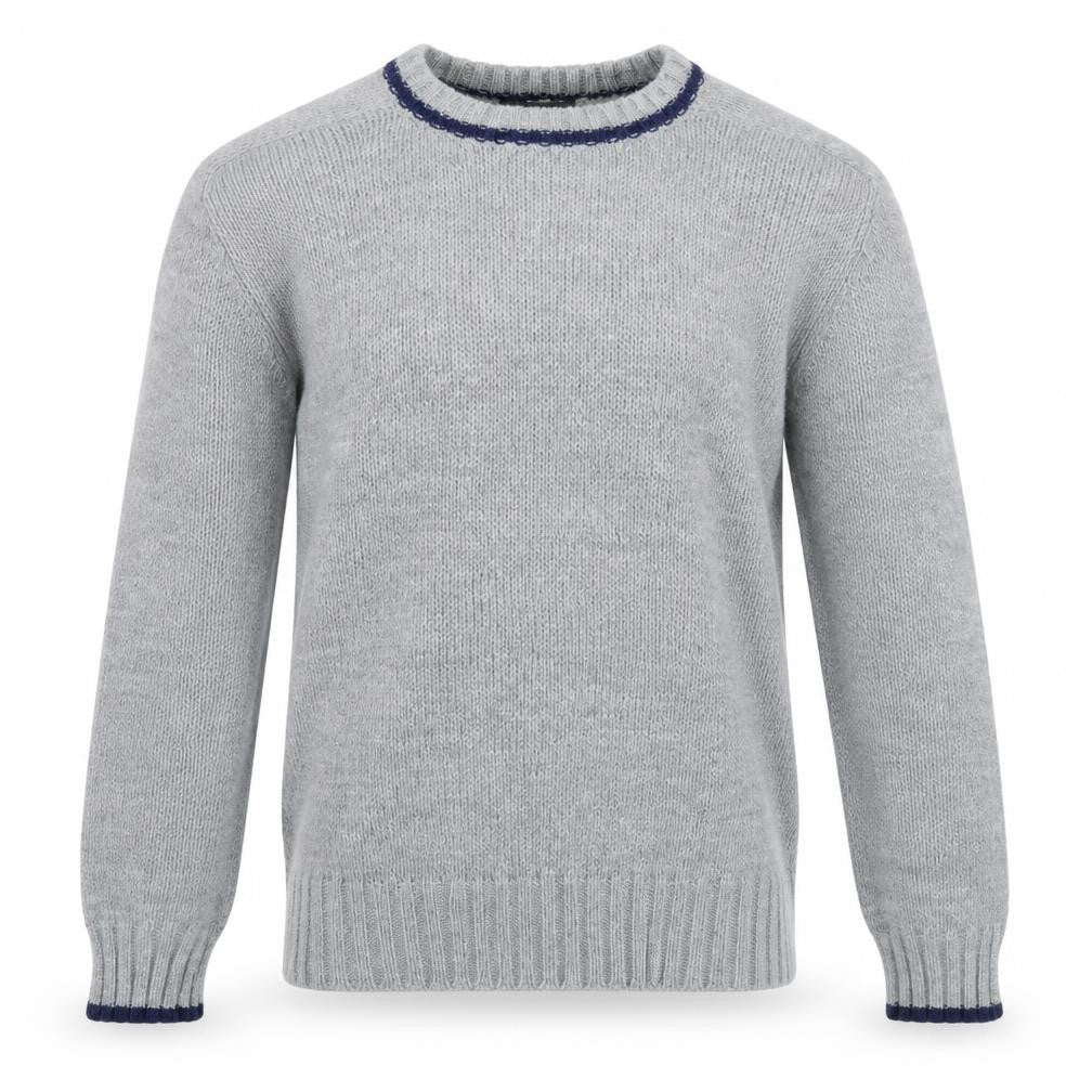 Winks Lane Mens Grey Acrylic Crew Neck Pullover Jumper Size M