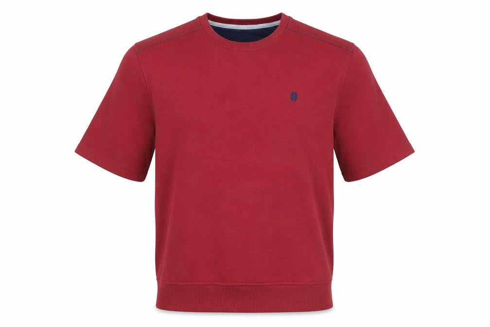 IZOD Men Red Short Sleeve Crew Neck Pullover Sweatshirt M