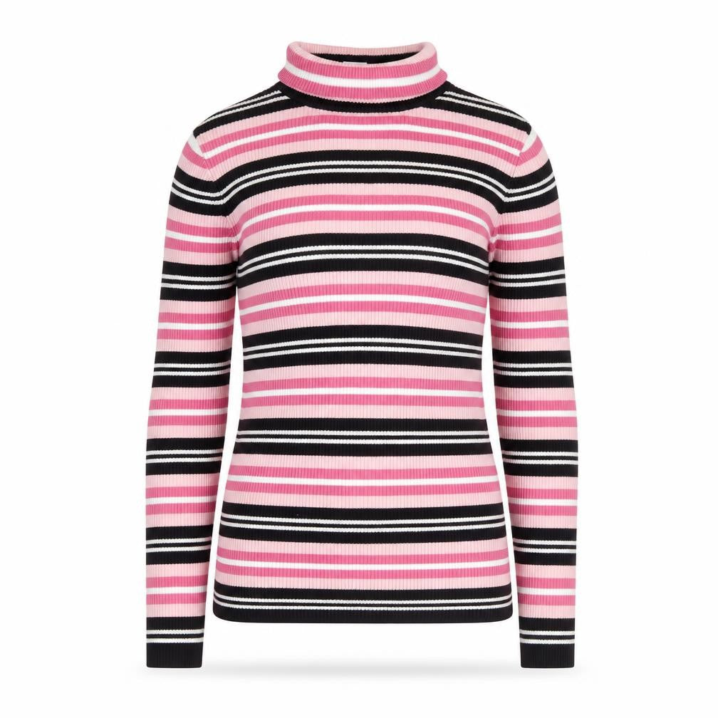 Northern Reflections Women's Multicoloured Striped Roll Neck Cotton Jumper Size S