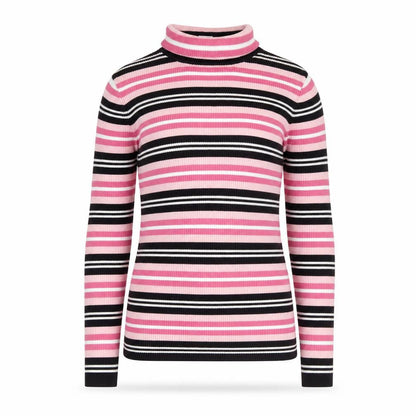 Northern Reflections Women's Multicoloured Striped Roll Neck Cotton Jumper Size S