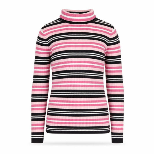 Northern Reflections Women's Multicoloured Striped Roll Neck Cotton Jumper Size S