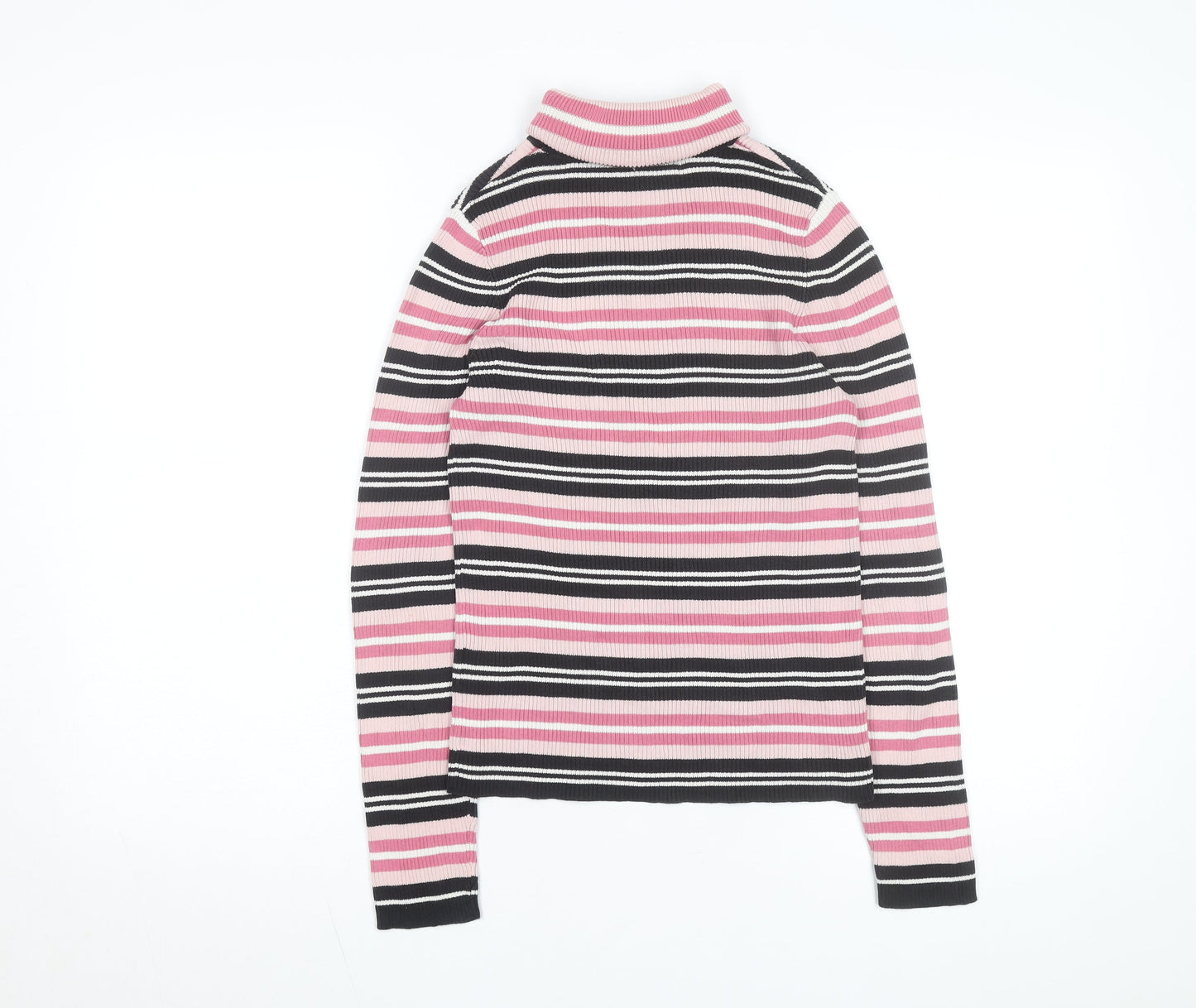 Northern Reflections Women's Multicoloured Striped Roll Neck Cotton Jumper Size S