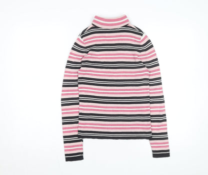Northern Reflections Women's Multicoloured Striped Roll Neck Cotton Jumper Size S