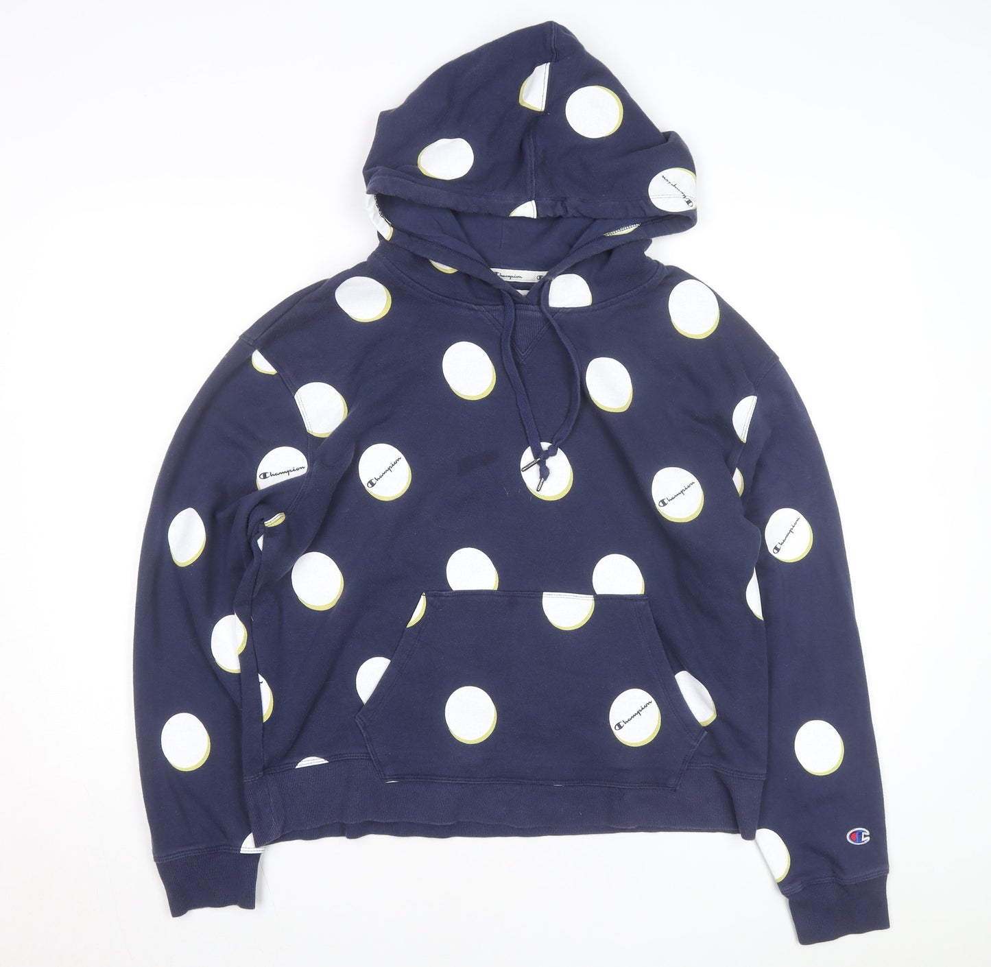 Champion Men's Blue Polka Dot Pullover Hoodie XL Sportswear