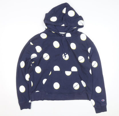 Champion Men's Blue Polka Dot Pullover Hoodie XL Sportswear