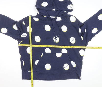 Champion Men's Blue Polka Dot Pullover Hoodie XL Sportswear
