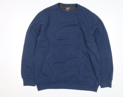 G.H. Bass & Co. Men's Blue Crew Neck Pullover Sweatshirt Size L