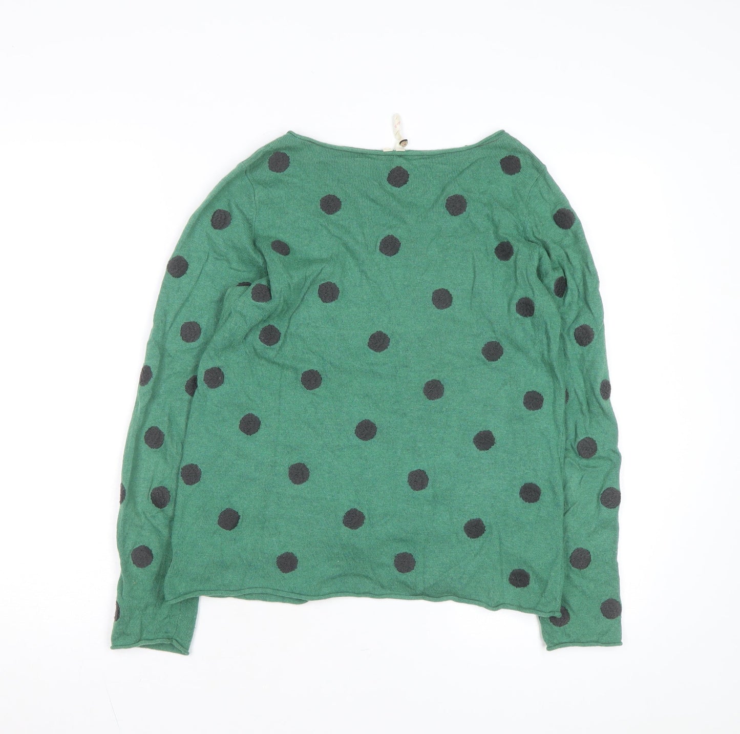 Seasalt Women's Green Polka Dot Knit Jumper M Long Sleeve