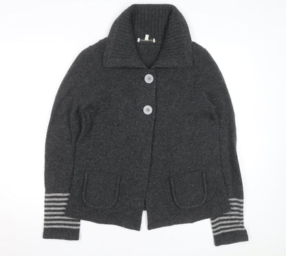 Laura Ashley Women’s Grey Wool Collared Cardigan UK14