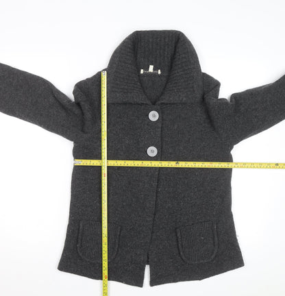 Laura Ashley Women’s Grey Wool Collared Cardigan UK14