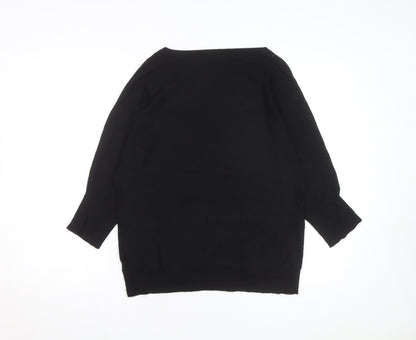Wallis Women's Black Sequin Front Knit Jumper Size M