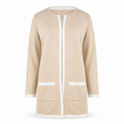 Tu Women Beige Knit Long Sleeve Open Cardigan Size 8