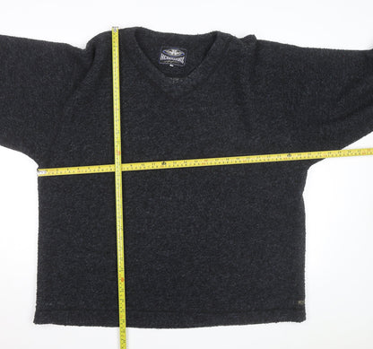 Headworx Men’s Black XL V-Neck Chunky Knit Wool Pullover Jumper