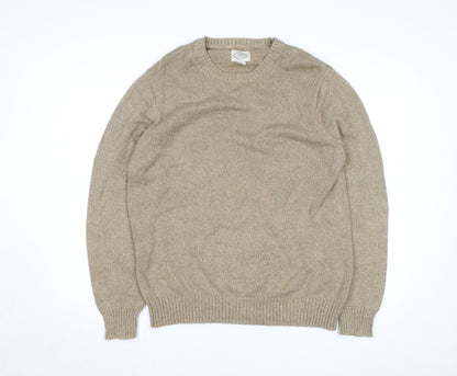 St. John's Bay Men's Beige Cotton Crew Neck Pullover Jumper Size L