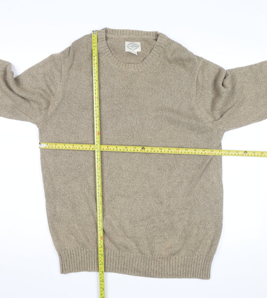 St. John's Bay Men's Beige Cotton Crew Neck Pullover Jumper Size L