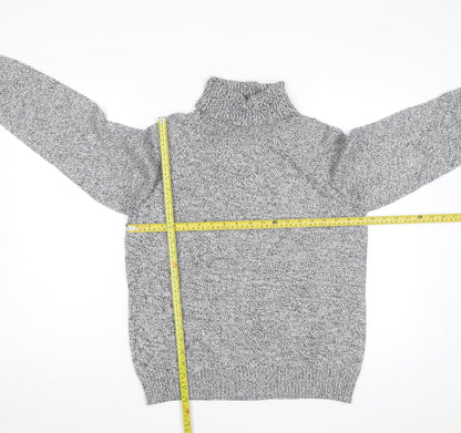 Karen Scott Women Grey Roll Neck Long Sleeve Cotton Jumper M