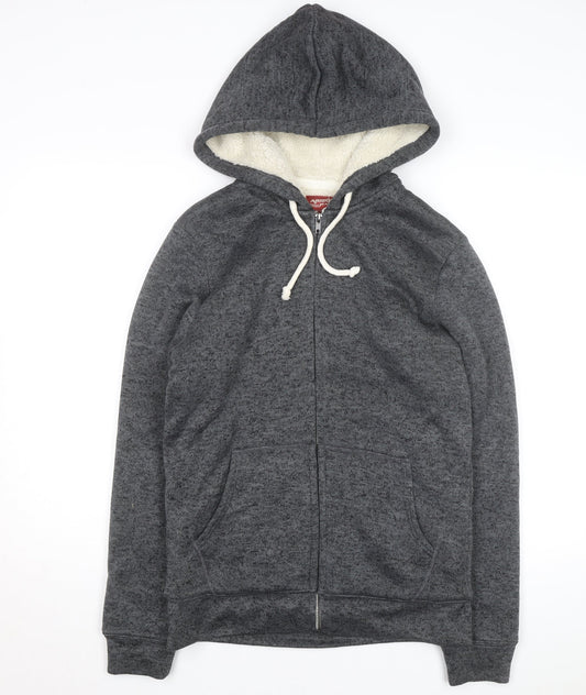 Arizona Jean Co Men's Grey Full Zip Hooded Fleece Lined Hoodie Size S