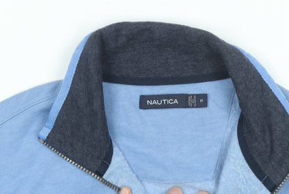 Nautica Men's Blue 1/4 Zip Fleece Sweatshirt M Regular Fit