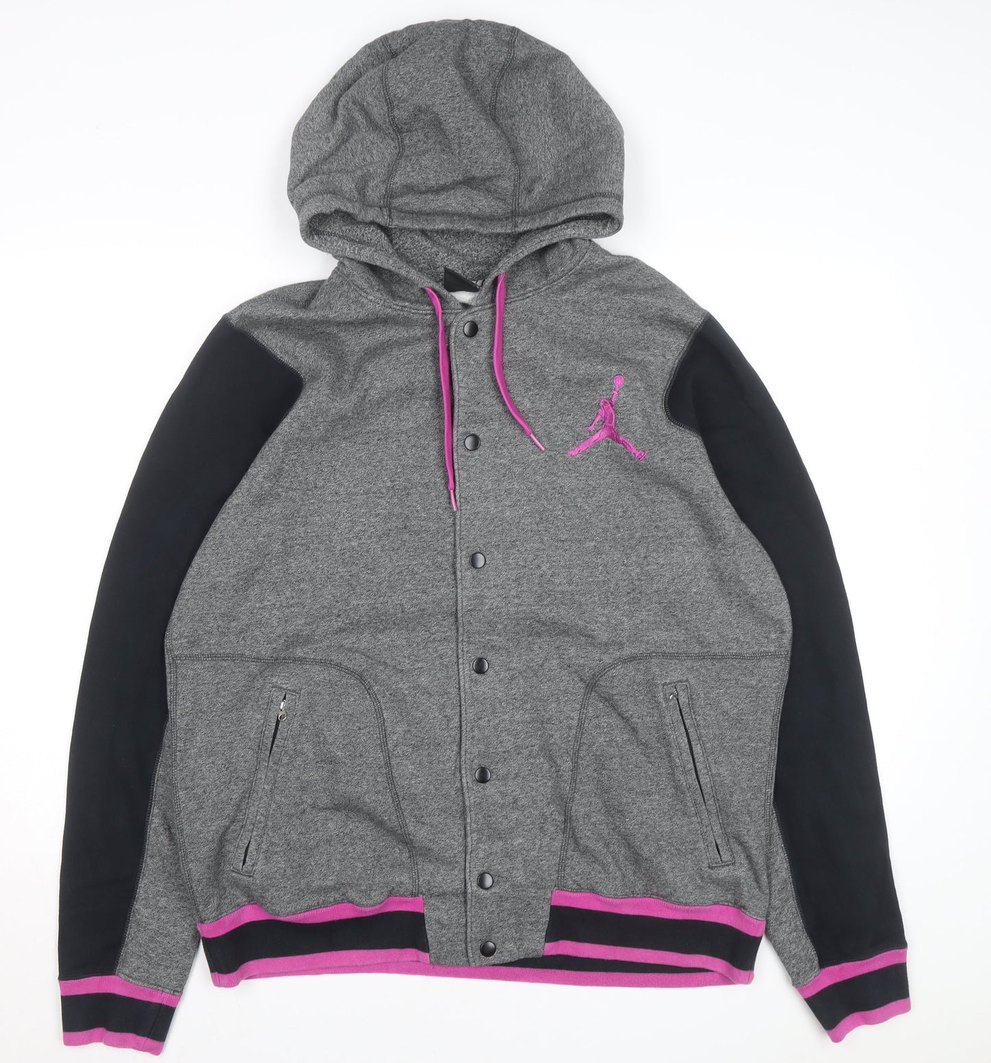 Nike Jordan Men's Grey XL Hoodie Varsity Style Embroidered Logo