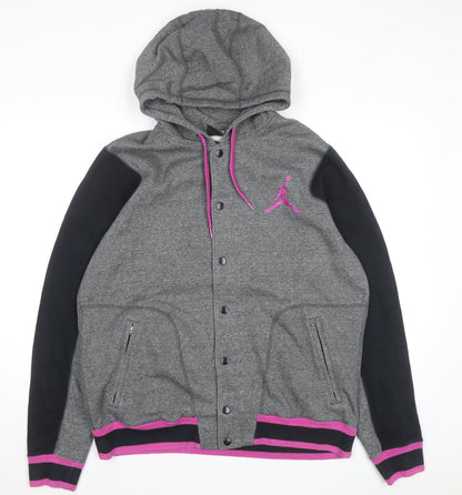 Nike Jordan Men's Grey XL Hoodie Varsity Style Embroidered Logo