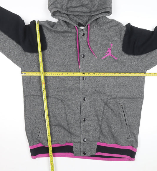 Nike Jordan Men's Grey XL Hoodie Varsity Style Embroidered Logo
