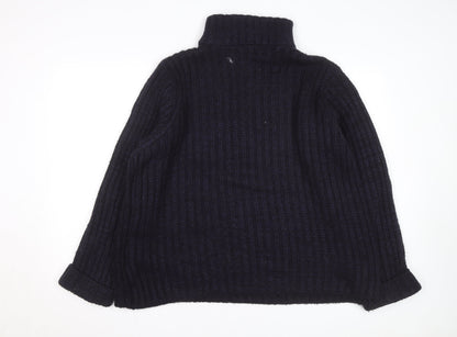 John Lewis Men’s Black Chunky Wool Henley Jumper Size L