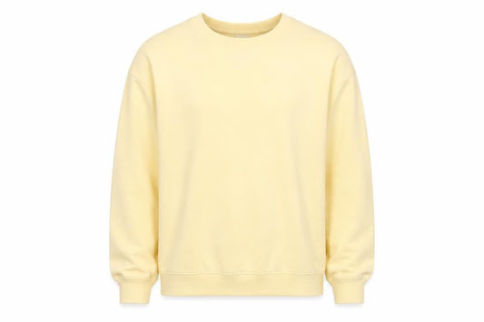 Front view of Karen Scott unisex yellow cotton blend crew neck pullover sweatshirt l