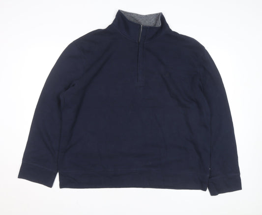 Nautica Men's Blue XL 1/4 Zip Mock Neck Fleece Sweatshirt