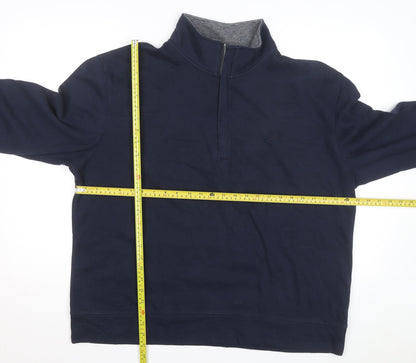 Nautica Men's Blue XL 1/4 Zip Mock Neck Fleece Sweatshirt