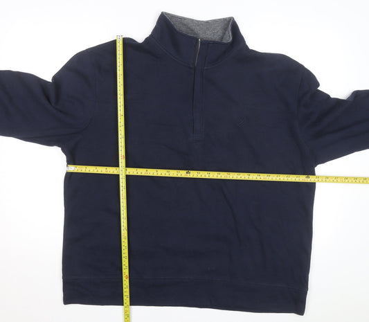 Nautica Men's Blue XL 1/4 Zip Mock Neck Fleece Sweatshirt
