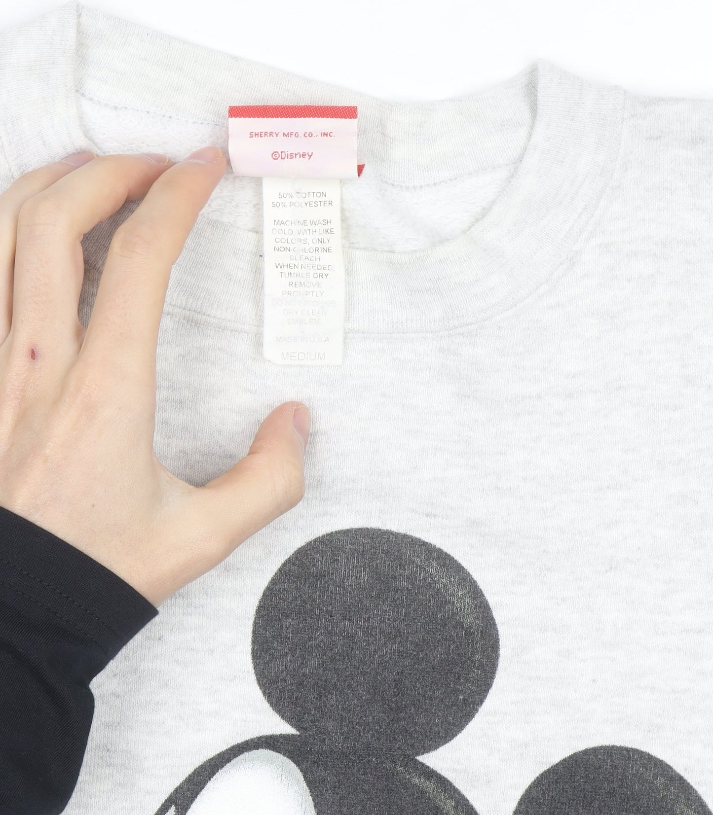 Disney Men Grey Mickey Mouse Florida Graphic Sweatshirt Medium