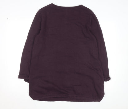 Seasalt Cornwall Women Purple UK 12 Tunic Sweatshirt Cotton Blend