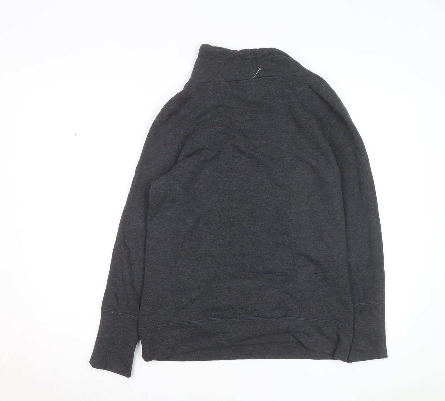 Puma Womens Dark Grey Cowl Neck Pullover Sweatshirt Size 12