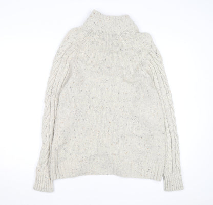 Marks and Spencer Womens Beige Cable Knit Lambswool Cardigan M