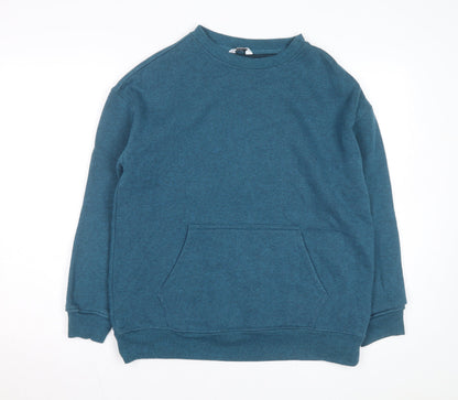 Danskin Unisex Blue Pullover Sweatshirt L Fleece Crew Neck