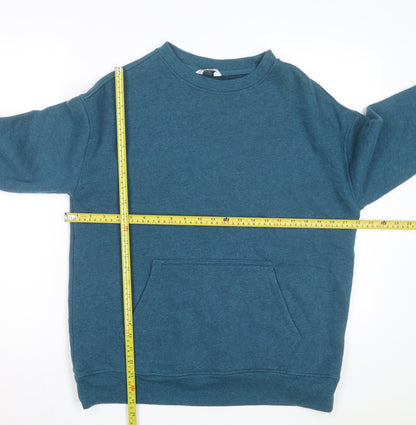 Danskin Unisex Blue Pullover Sweatshirt L Fleece Crew Neck