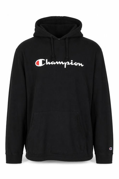 Champion Men's Black Pullover Hoodie L Logo Sportswear