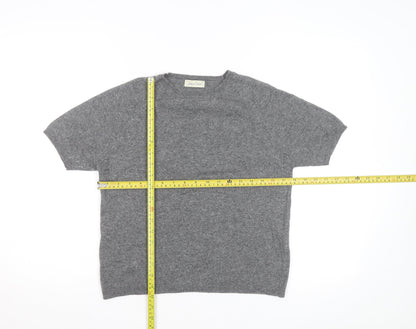 Joie de Vivre Women's Grey Wool Cashmere Short Sleeve Jumper Size M