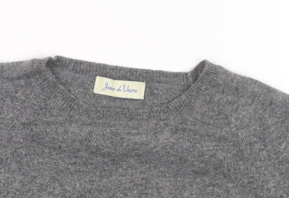 Joie de Vivre Women's Grey Wool Cashmere Short Sleeve Jumper Size M
