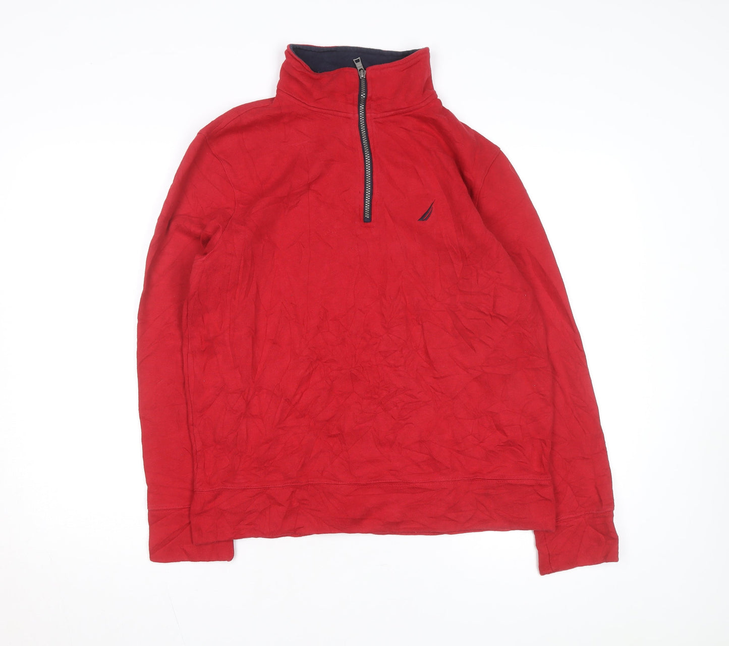 Nautica Men's Red 1/4 Zip Fleece Pullover Sweatshirt Size S