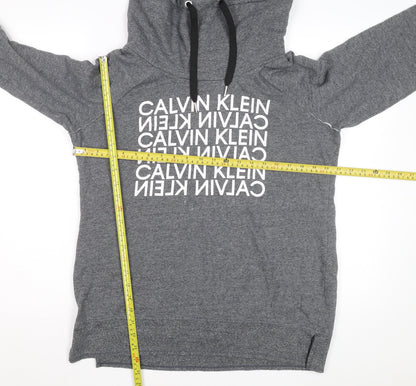 Calvin Klein Men’s Grey Pullover Hoodie L High Neck Performance Logo