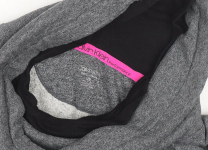 Calvin Klein Men’s Grey Pullover Hoodie L High Neck Performance Logo