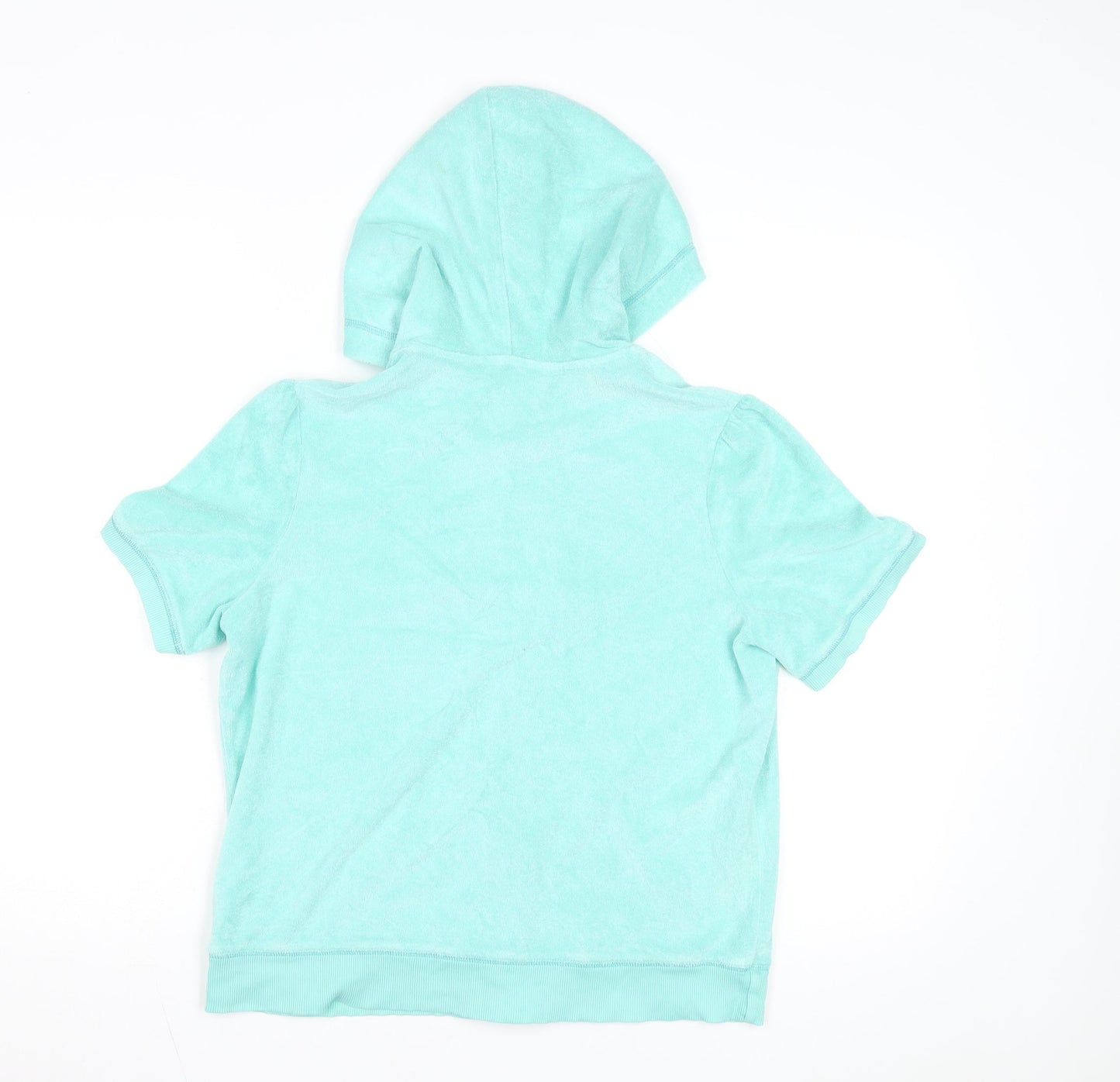 Marks and Spencer Women’s Blue Short Sleeve Full Zip Hoodie UK 12