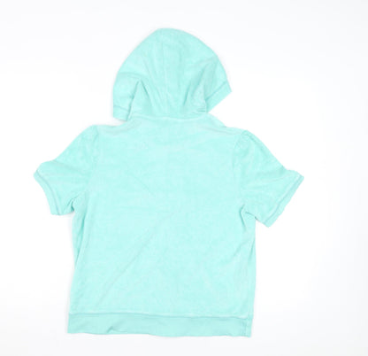 Marks and Spencer Women’s Blue Short Sleeve Full Zip Hoodie UK 12