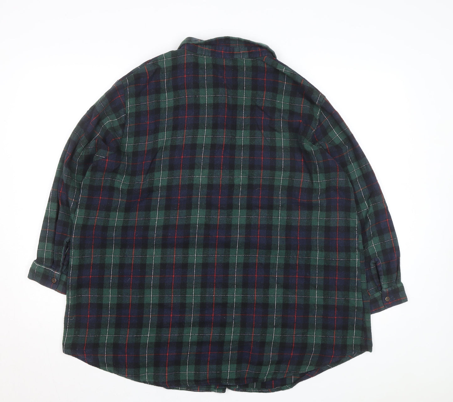 Boohoo Womens Green Check Flannel Button-Up Shirt Size 14
