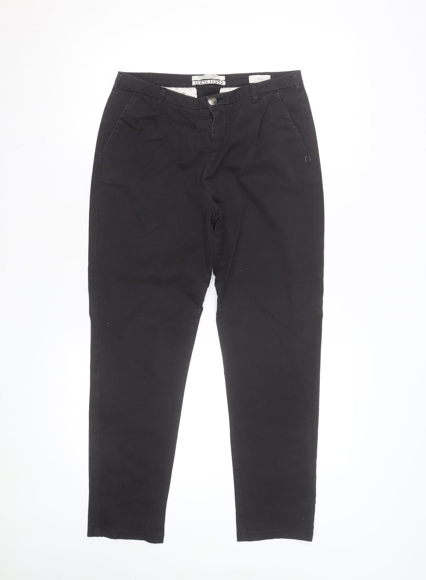 Scotch & Soda Men's Black Chino Trousers Size 26/32 Slim Fit