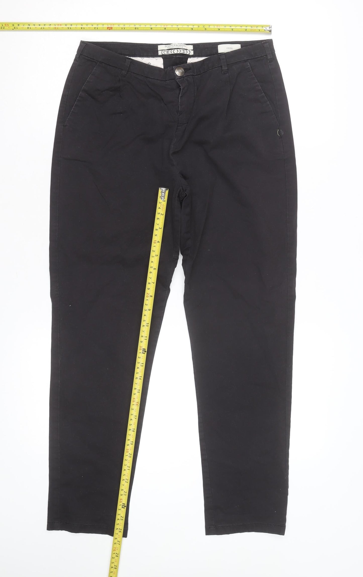 Scotch & Soda Men's Black Chino Trousers Size 26/32 Slim Fit