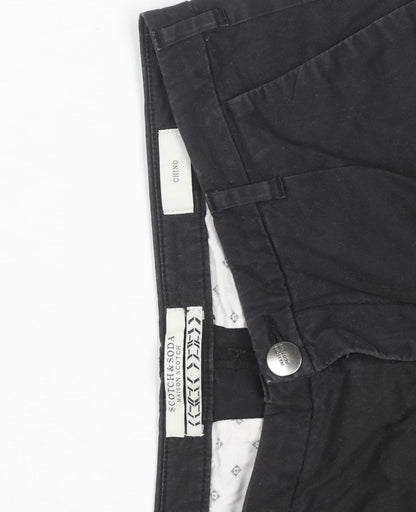 Scotch & Soda Men's Black Chino Trousers Size 26/32 Slim Fit